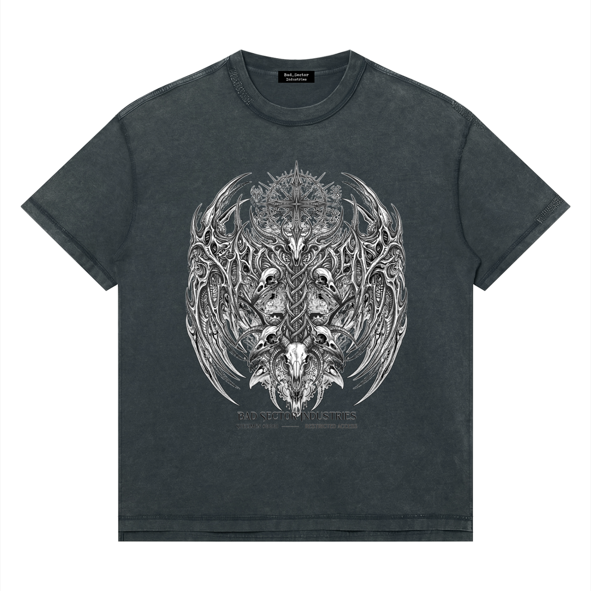tshirt,mineralwash,oversized,stitchingdetail,OLIVE,APRICOT,BLACK,NAVY,CHARCOAL,NEOFOLK,GOTH,DARK,SKULLS